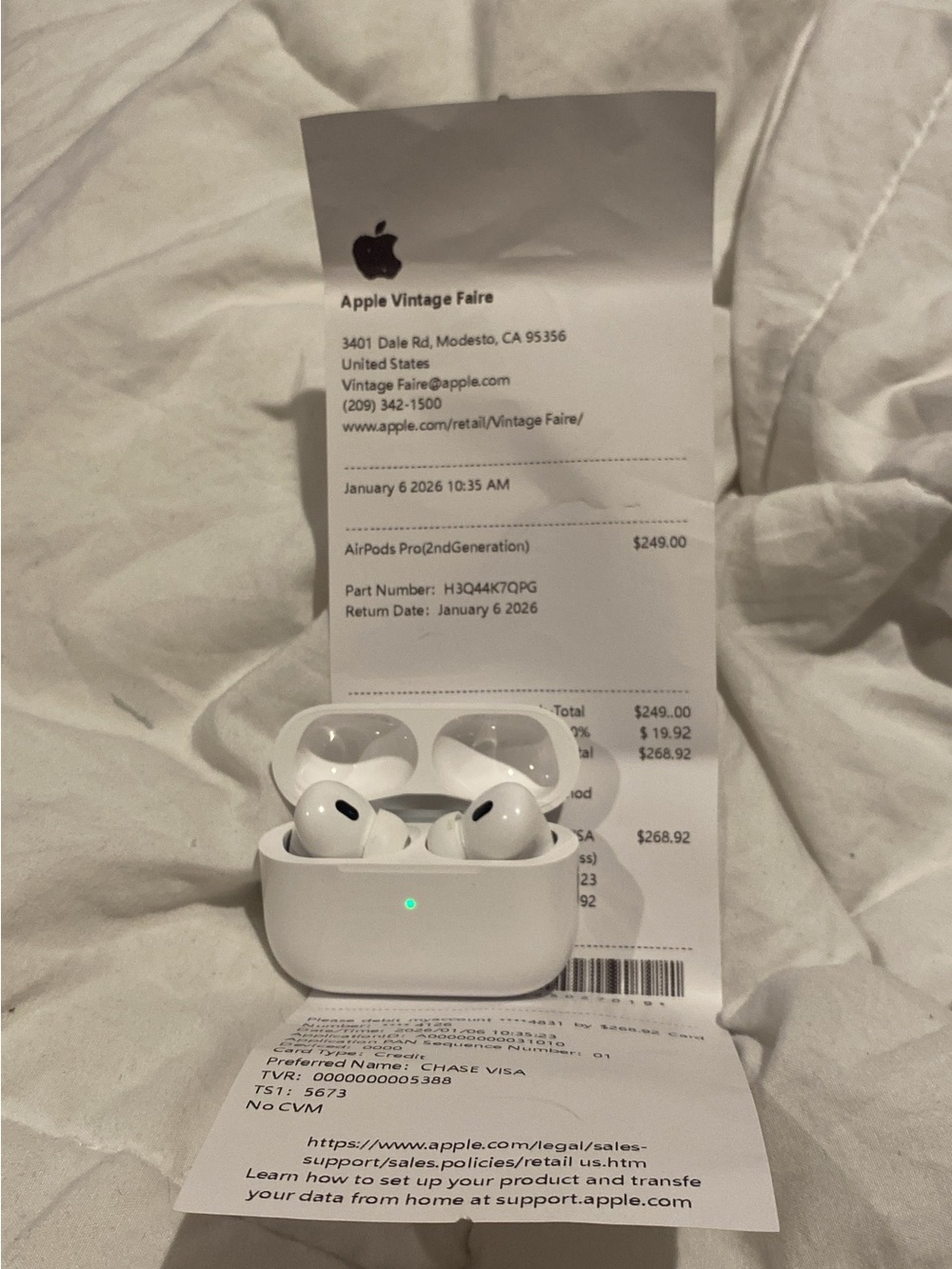 Apple AirPods Pro Wireless Earbuds — White with Charging Case